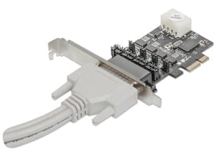 Tarjeta Serial Manhattan 153584 Pci Express De Puertos Adaptador Con Cuatro Db9; Salida Energía 5V.