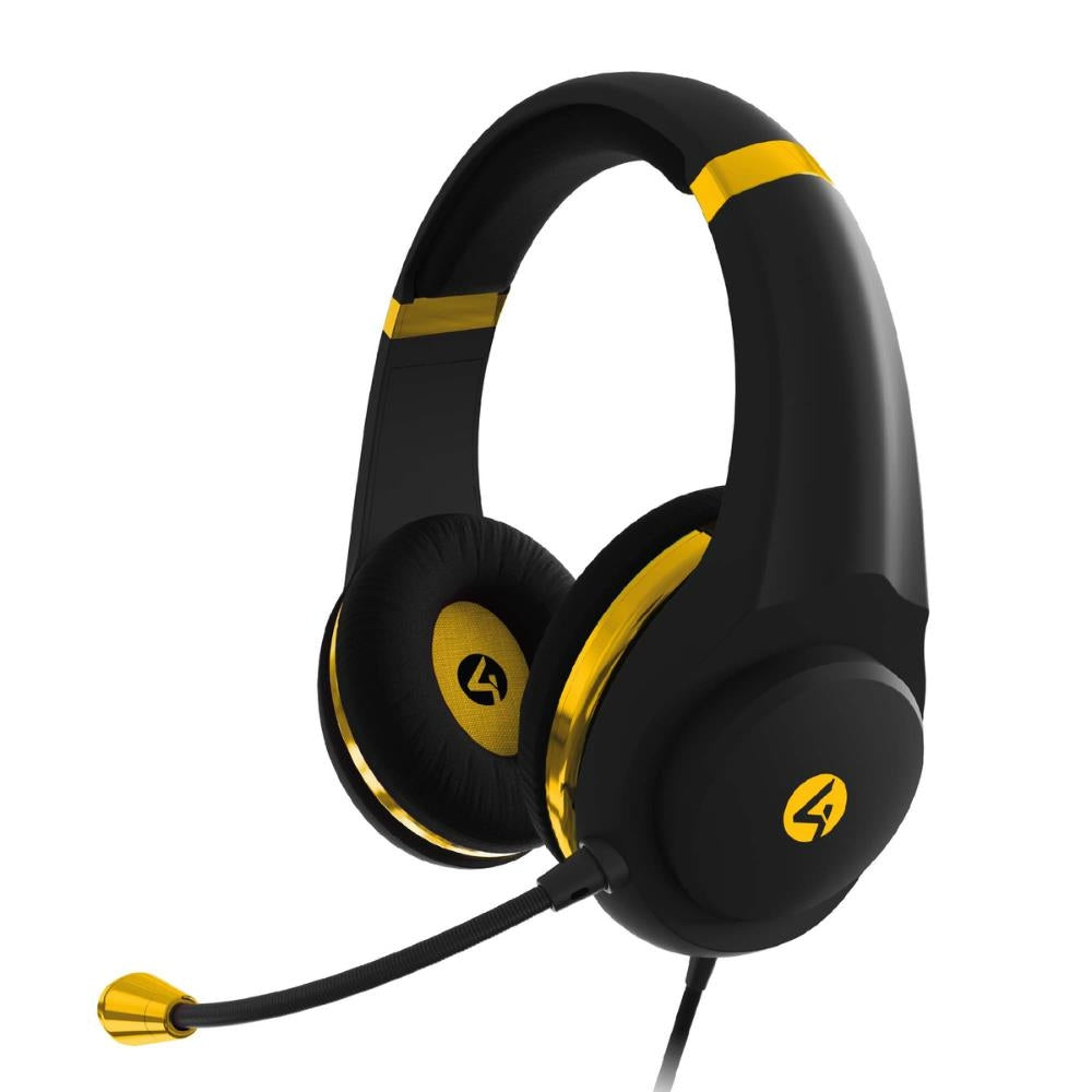 Auriculares Gaming 4Gamers Xp-Goldblk-M-4G Para Juegos (Color Negro-Dorado)