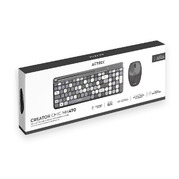 Kit De Teclado Y Mouse Acteck Mk470 Inalámbricos 2.4Hz Creator Chic Advanced Series