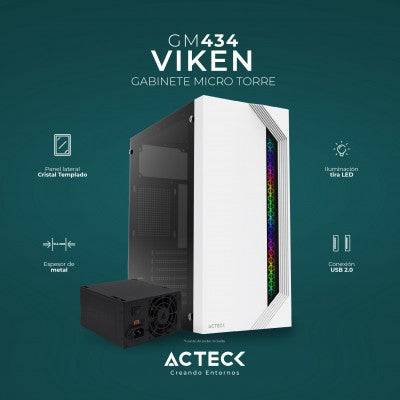 Gabinete Acteck Gm434 Micro Torre Viken Advanced Serie