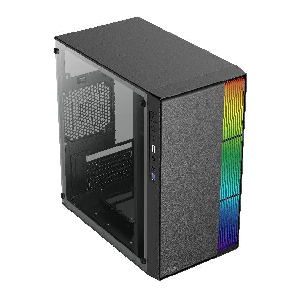 Gabinete Acteck Fusion Ii Gi440 / Micro Torre / Micro Atx, Mini Itx / Fuente 500W / Iluminacion Rgb / Panel Acrilico, Metal / Negro / Ac-935753