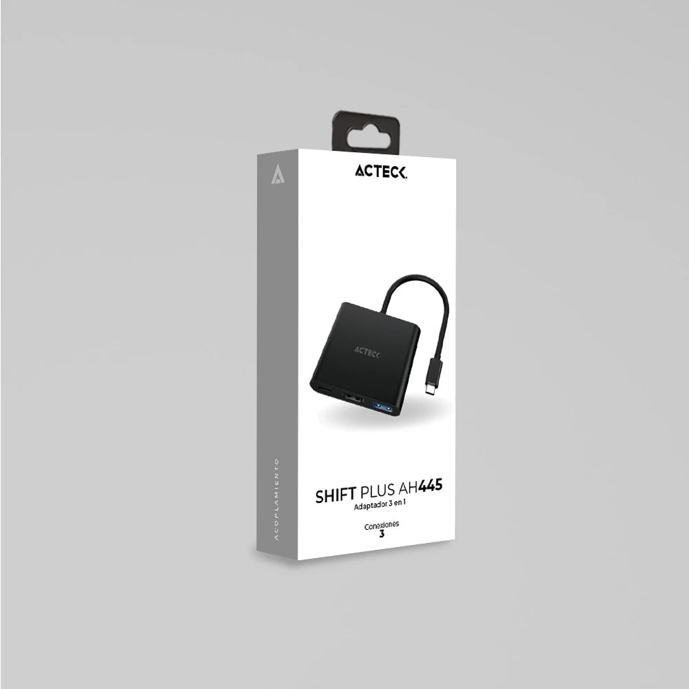 Adaptador 3 En 1 Usb-C Acteck Ah445 Shift Plus Advanced Series