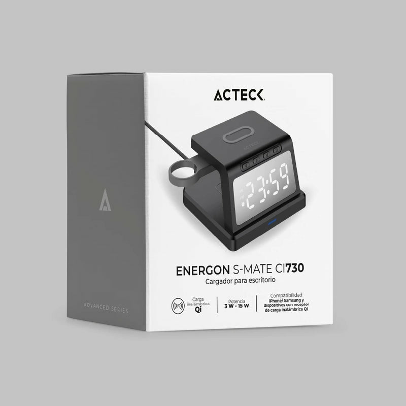 Cargador Acteck Ci730 Con Reloj Para Escritorio Energon S Mate