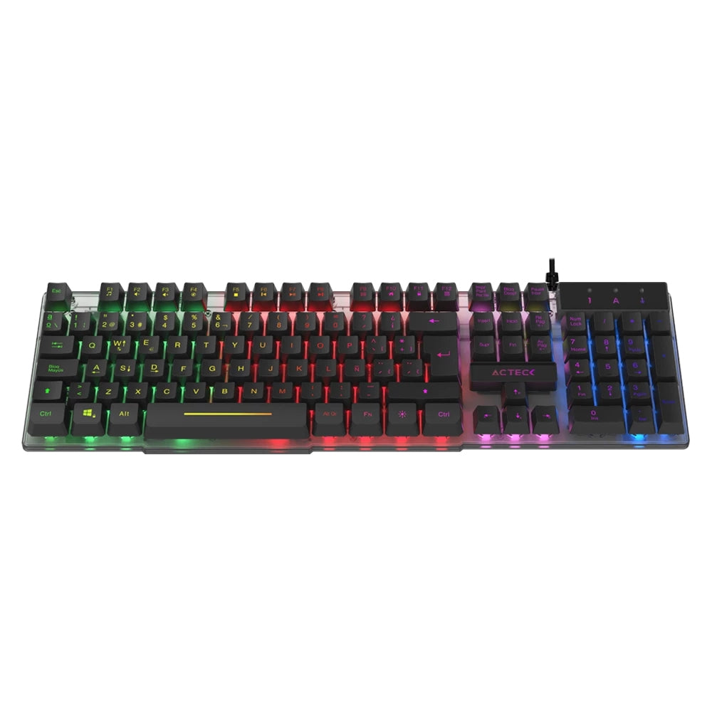 Teclado Acteck Led Aurean Ii Ta220G Alambrico Usb A Negro (Ac-939195)