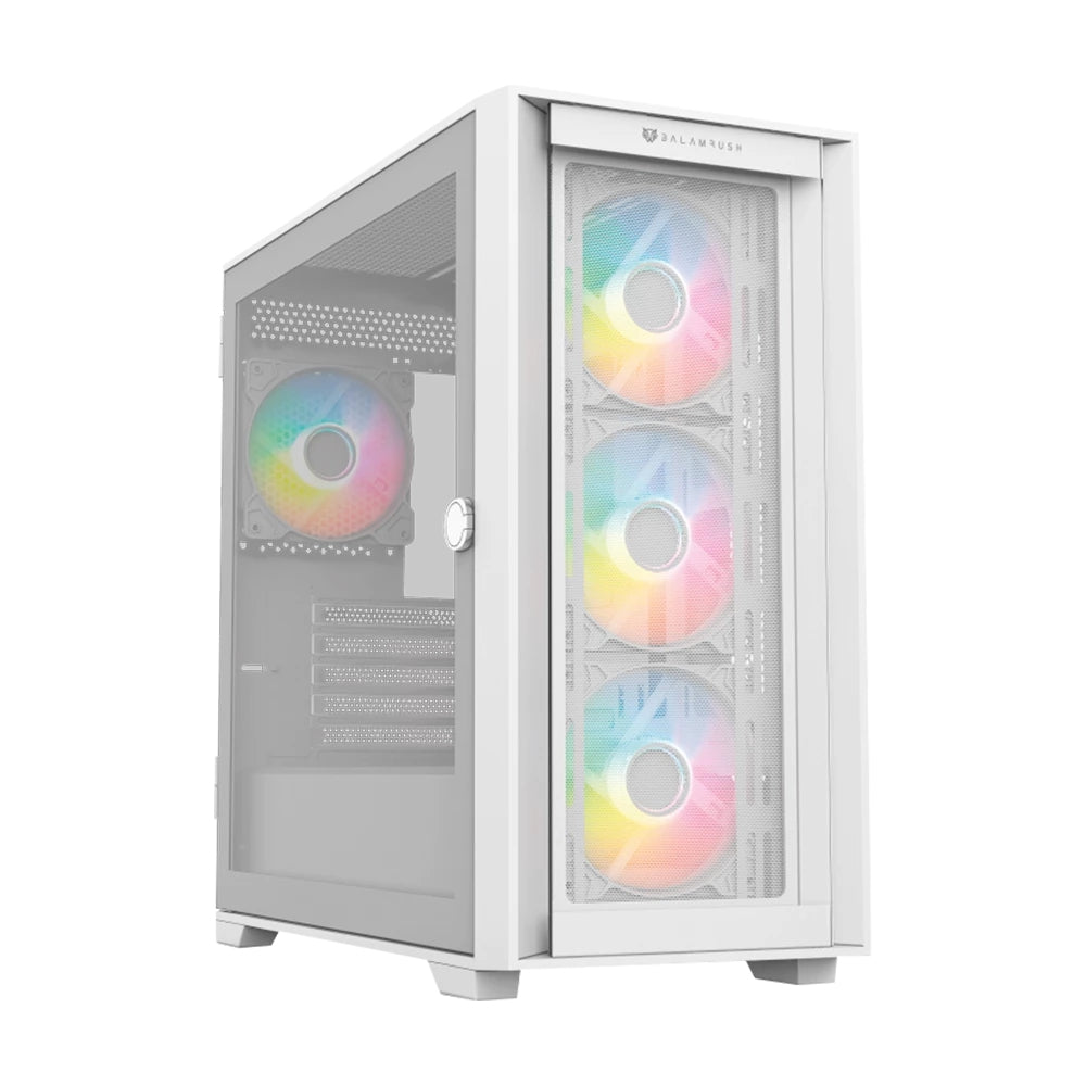 Gabinete Balam Rush Media Torre Carbono Twin 8000B Usb 3.0 4 Vent Argb Blanco (Br-938785)