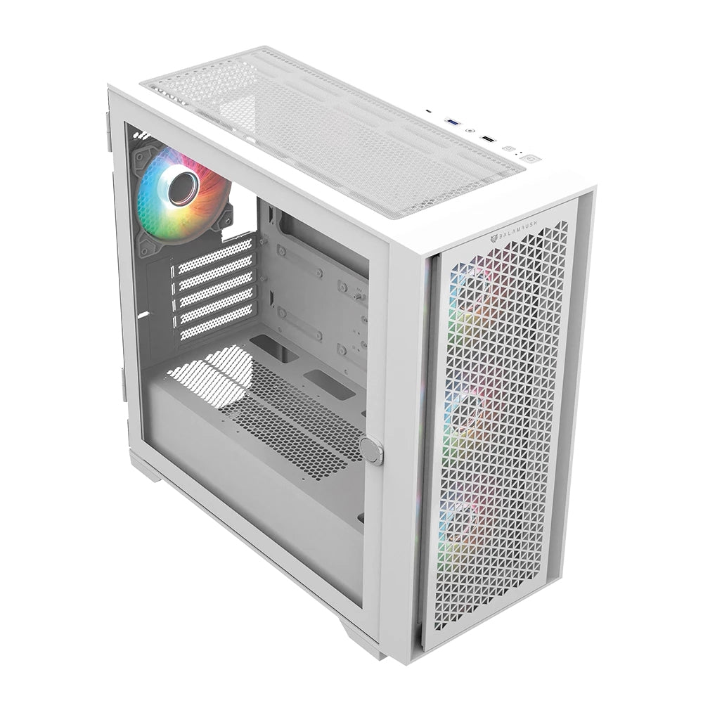 Gabinete Balam Rush Media Torre Carbono Twin 8000B Usb 3.0 4 Vent Argb Blanco (Br-938785)