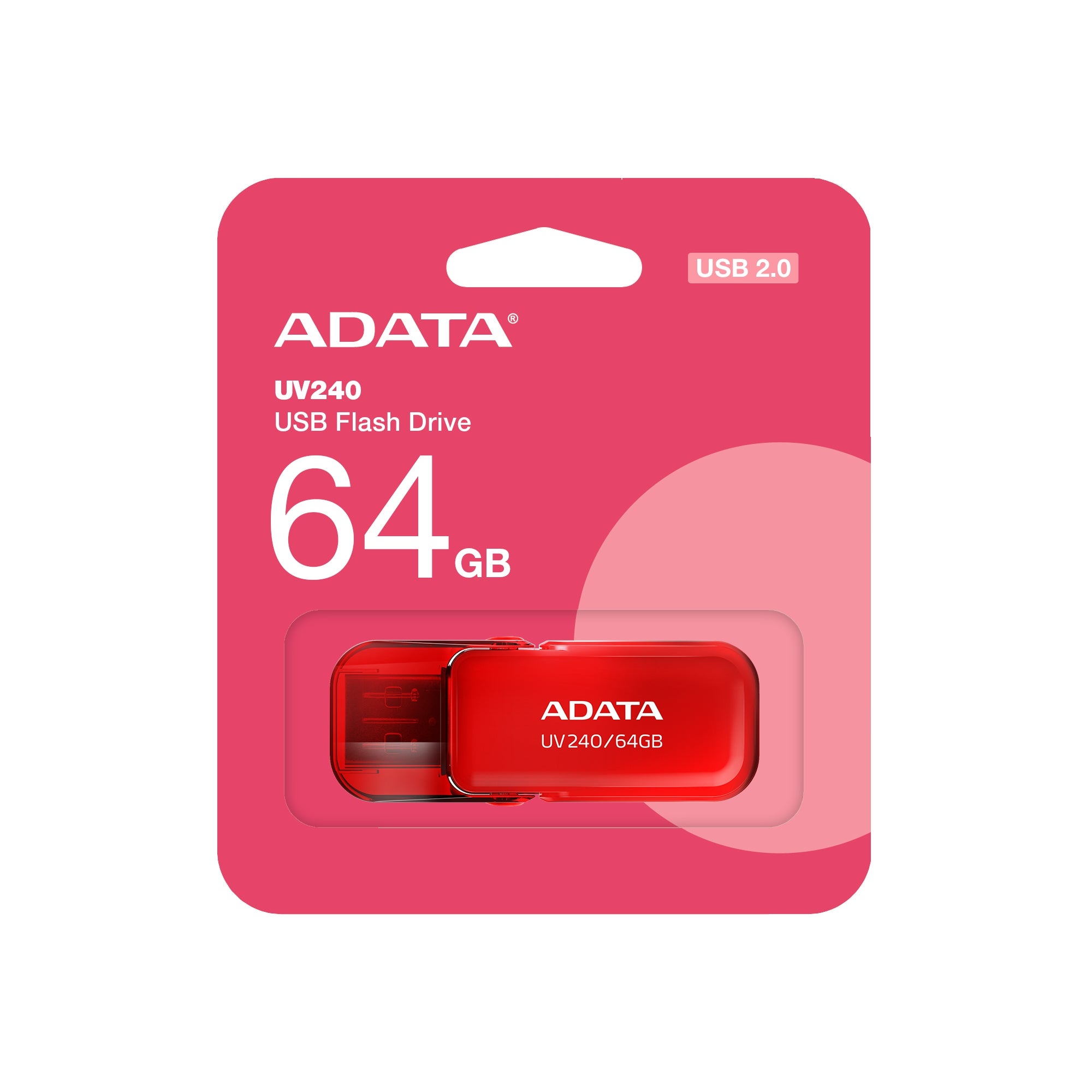 Memoria Adata 64Gb Usb 2.0 Uv240 Rojo