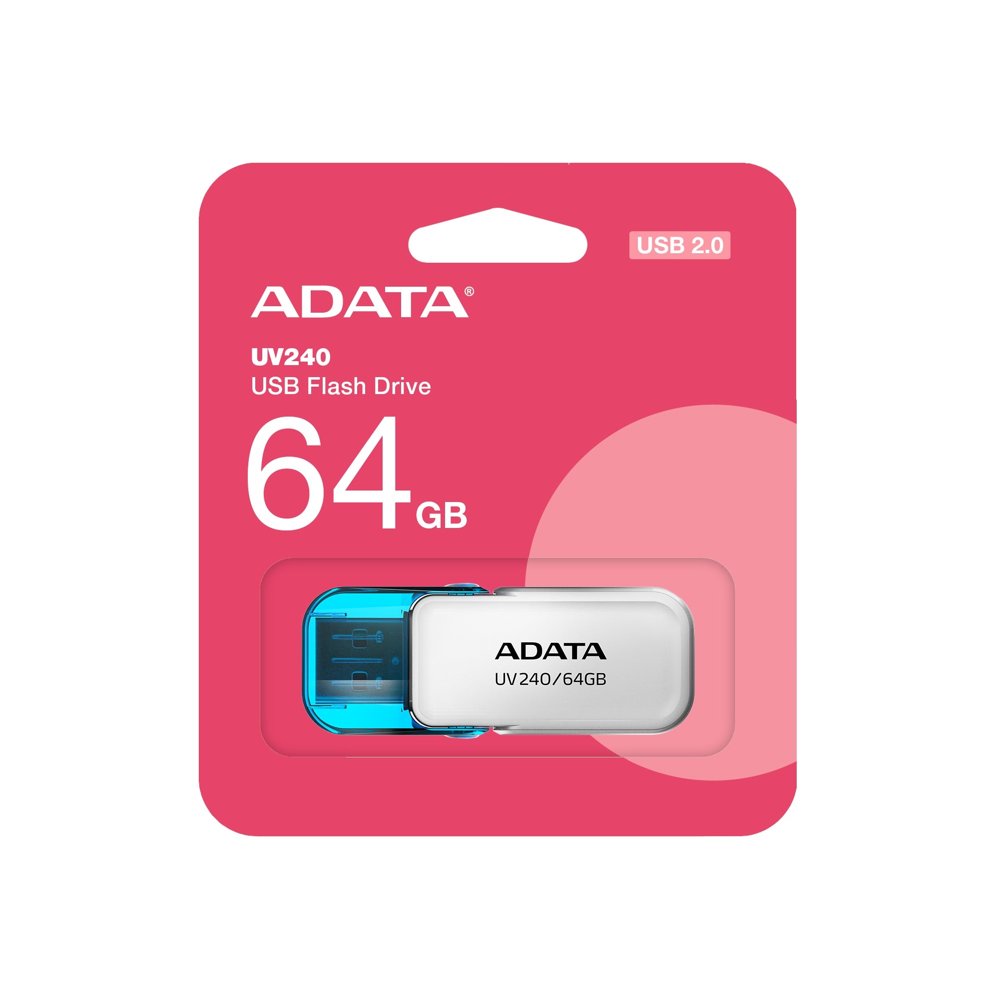 Memoria Adata 64Gb Usb 2.0 Uv240 Blanco- Azul