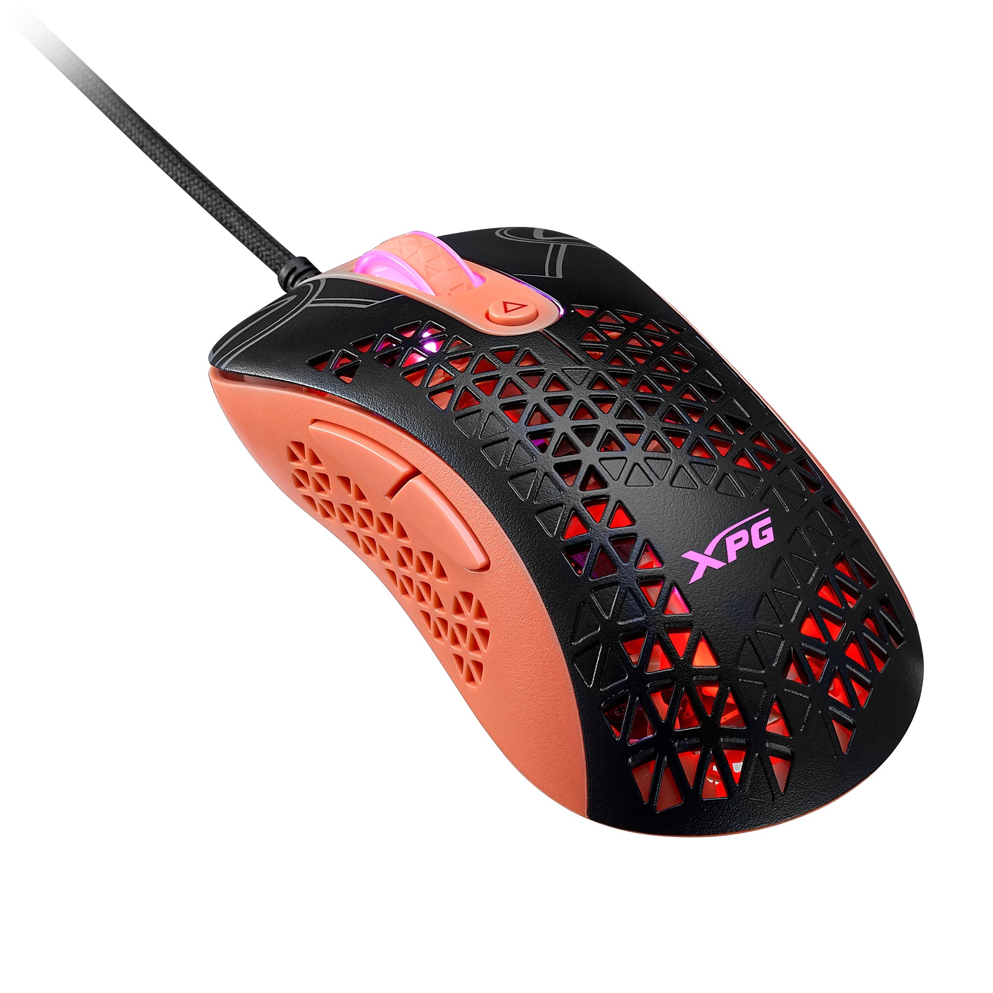 Mouse Gaming Xpg Slingshot Mera Slingshot. Con Sensor Óptico Pmw3360 Ofrece Hasta 12000 Dpi. Cable Trenzado Iluminación Rgb Slingshot-Bk/Ogcww