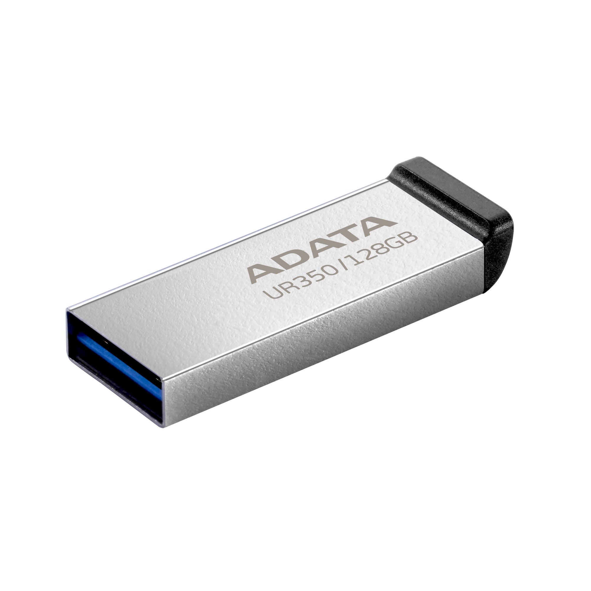 Memorias Usb Adata Ur350 De 128Gb 3.2 Gen (Retrocompatible 3.0 Y 2.0) Diseño Elegante Sin Tapa. Color Metálico Negro. Ur350-128G-Rsr/Bk