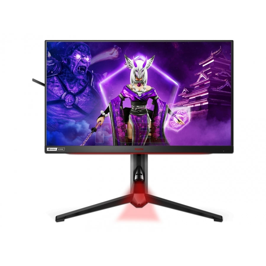 Monitor Gamer  Aoc 25 / Panel Ips / 240 - 260 Hz / T.D.R. 1 Ms / Amd Free Sync / Color Negro Y Rojo / Hdmi / Vga / Displayport / Aspecto 16:9 / Resolucion 1920 X 1080 / Brillo 400 Cd/M2