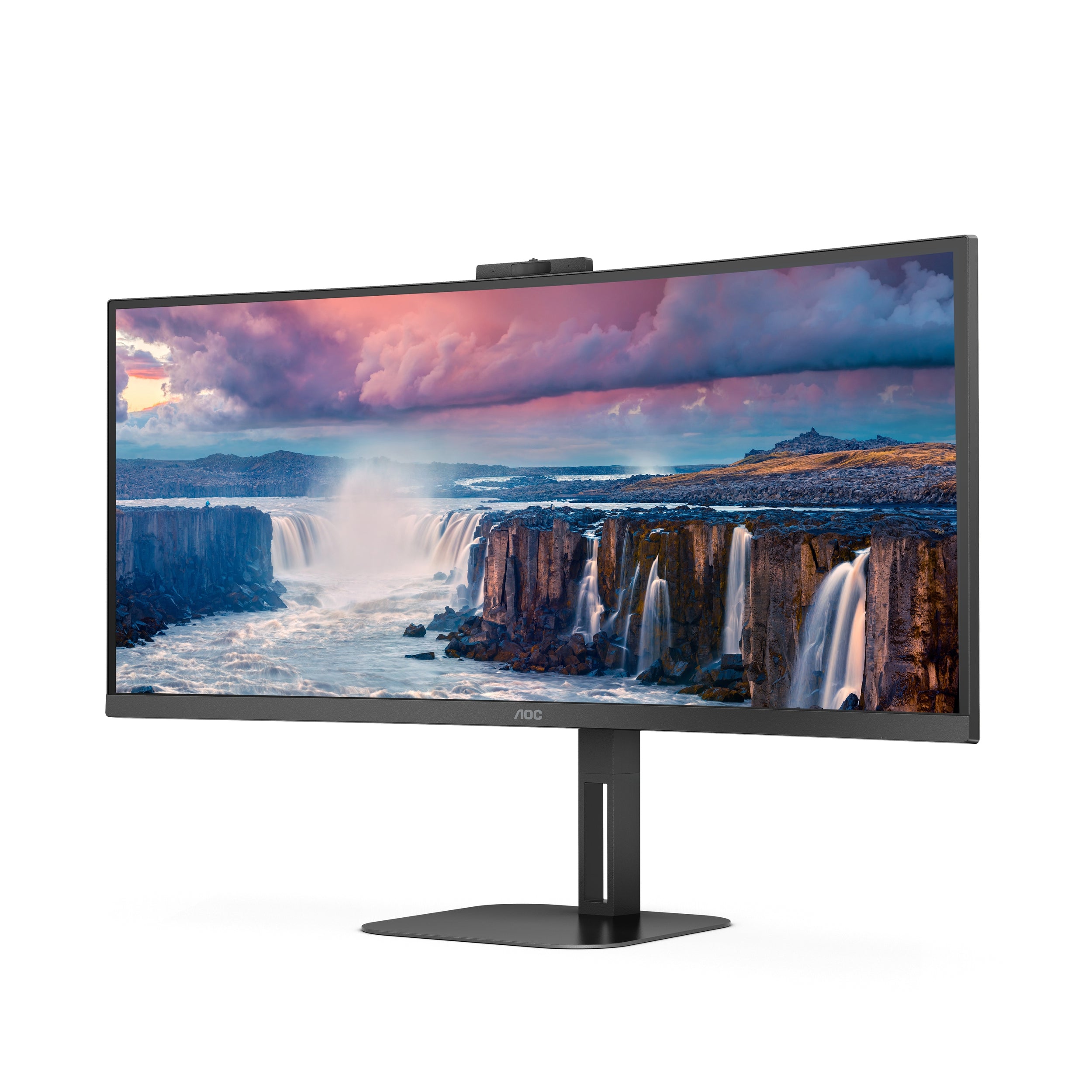 Monitor Curvo Aoc 34 Panel Va / Frecuencia 100Hz / T.D.R  4 Ms / Flicker Free / Low Blue Light / Color Negro/ Hdmi / Vga / Displayport / Aspecto 21:9 / Resolucion 3440 X 1440 / Brillo 300 Cd/M2