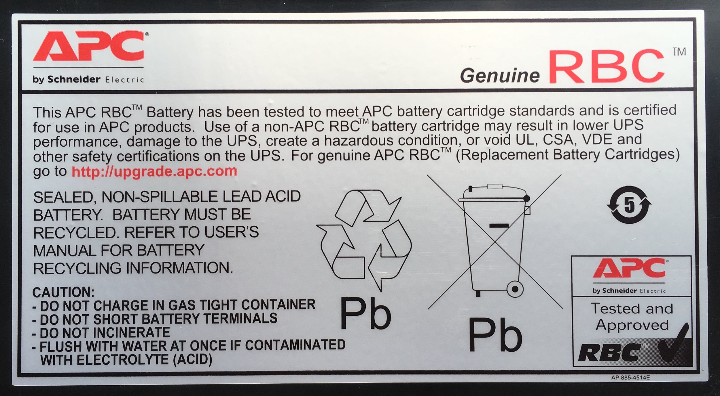Batería Para No Break Apc Rbc22 Sealed Lead Acid (Vrla) Negro