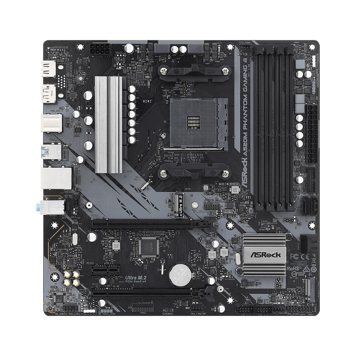 Mb Asrock A520M Phantom Gaming 4 Amd Am4/128 Gb Ddr4 4733+(Oc)/2 X Pcie 3.0 X16/1 X M.2/4 X Sata3/Ultra M.2/Hdmi/Display Port/6 X Usb 3.2 Gen1 (2 Frontales, 4 Traseros)/6 Usb 2.0 (4 Frontales, 2 Tras