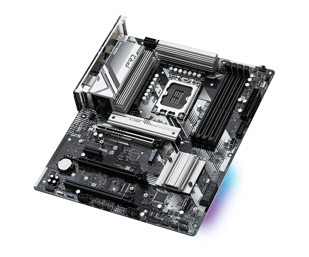 Mb Asrock B760 Pro Rs/14Th 13Th 12Th Va Gen/Lga 1700/192 Gb Ddr5 7200Mhz/1 Pcle 4.0X16/1 Pcle 5.0X16/1 Pcle 3.0X16/4 Sata3/2 Hyper M.2/2 Usb Tipo C/7 Usb 3.2/4 Usb 2.0/Atx