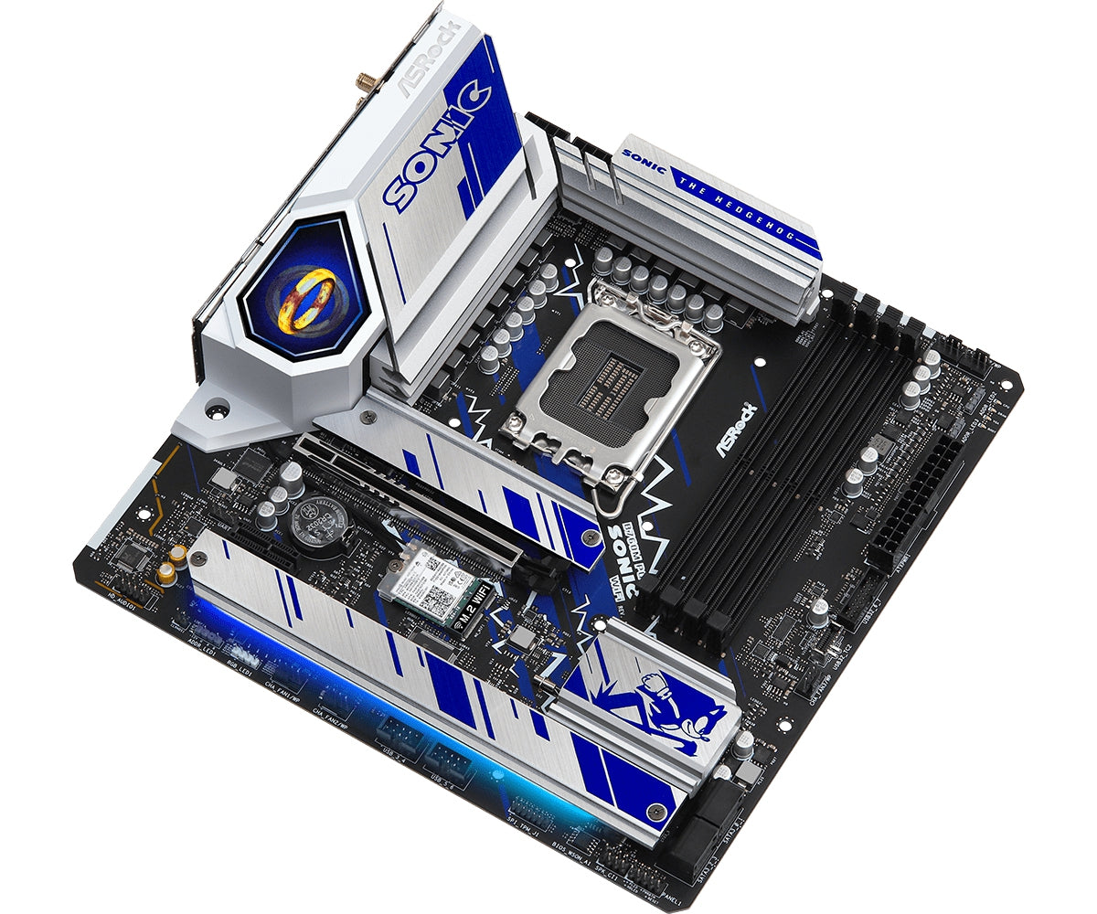 Mb Asrock B760M Phantom Gaming Sonic Wifi/14Th 13Th 12Th Va Gen/Lga 1700/192 Gb Ddr5 7200Mhz/1 Pcie 5.0X16/1 Pcie 4.0X1/4 Sata3/3 Hyper M.2 Gen 4X4/1 M.2 Gen 4X2/ 2 Usb Tipo C/7 Usb 3.2/6 Usb 2.0