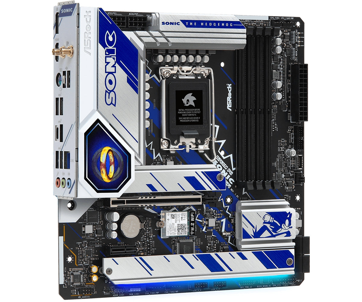 Mb Asrock B760M Phantom Gaming Sonic Wifi/14Th 13Th 12Th Va Gen/Lga 1700/192 Gb Ddr5 7200Mhz/1 Pcie 5.0X16/1 Pcie 4.0X1/4 Sata3/3 Hyper M.2 Gen 4X4/1 M.2 Gen 4X2/ 2 Usb Tipo C/7 Usb 3.2/6 Usb 2.0