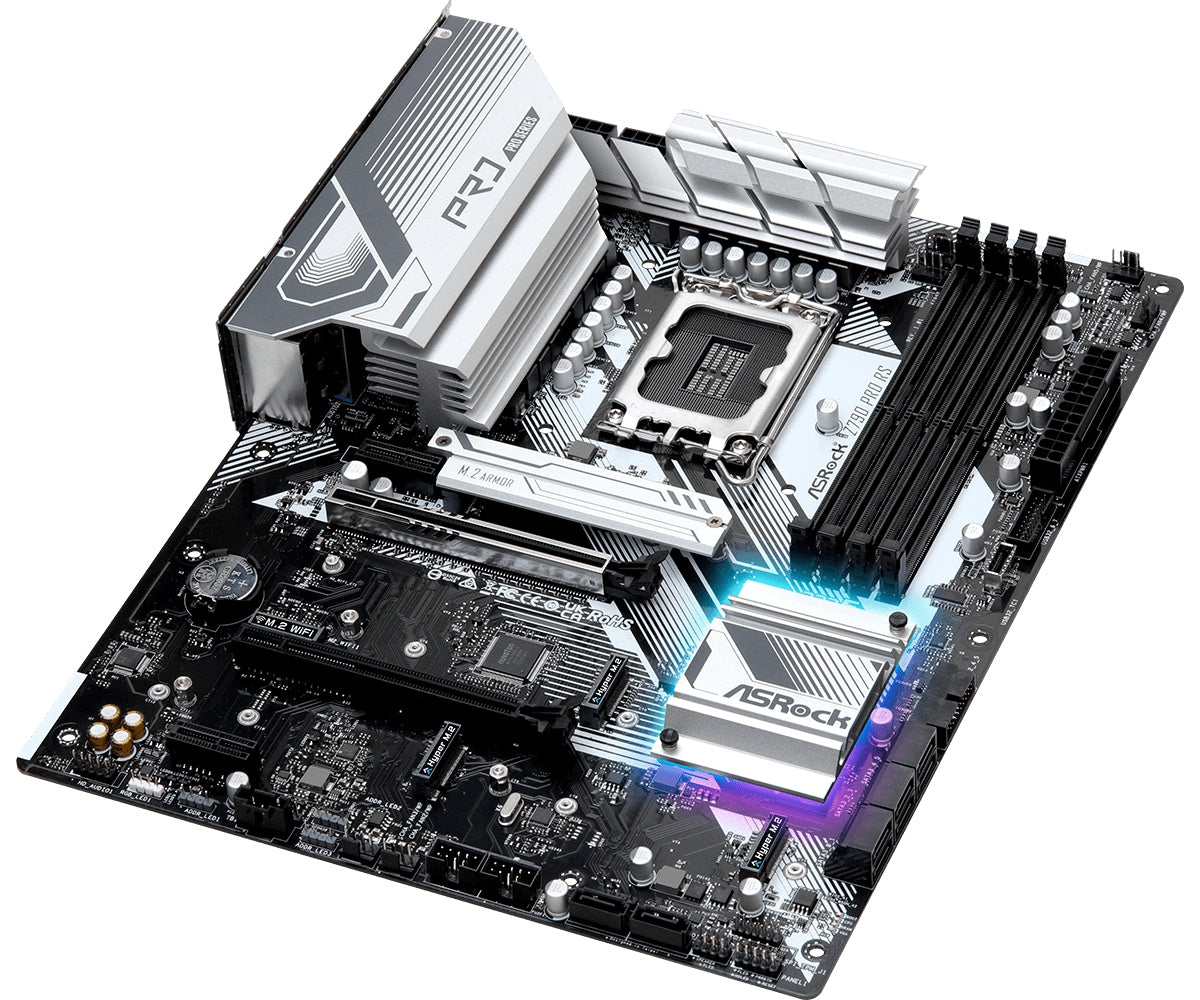 Mb Asrock Z790 Pro Rs/14Th 13Th 12Th Va Gen/Lga 1700/192 Gb Ddr5 7200Mhz/1 Pcie 5.0X16/1 Pcie 4.0X16/1 Pcie 3.0X1/8 Sata3/4 Hyper M.2/1 M.2 Key-E Wifi/7 Usb 3.2/8 Usb 2.0/2 Usb C