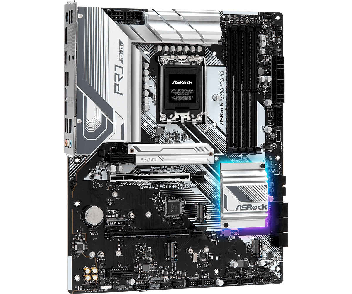 Mb Asrock Z790 Pro Rs/14Th 13Th 12Th Va Gen/Lga 1700/192 Gb Ddr5 7200Mhz/1 Pcie 5.0X16/1 Pcie 4.0X16/1 Pcie 3.0X1/8 Sata3/4 Hyper M.2/1 M.2 Key-E Wifi/7 Usb 3.2/8 Usb 2.0/2 Usb C