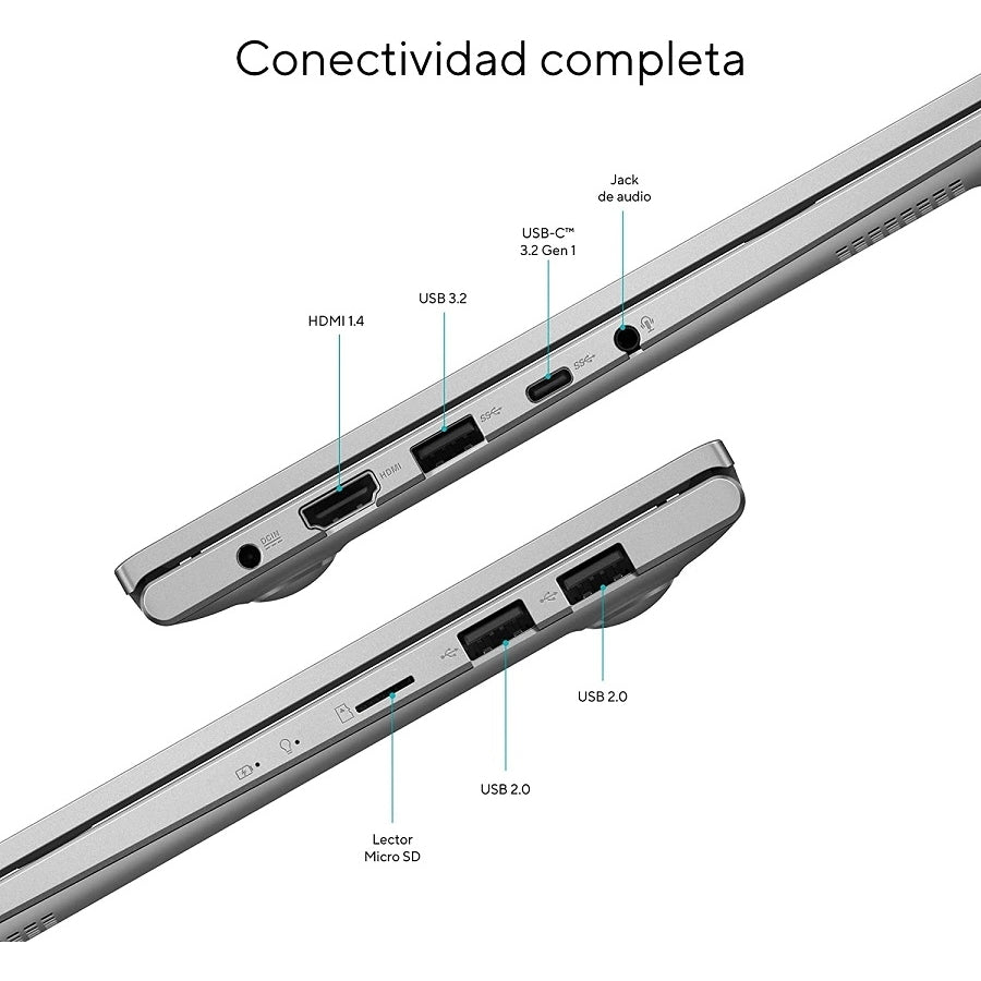 Portatil Laptop Asus Vivobook D413Ua / Ryzen 7 5700U/8Gb/Dd 512Gb M.2 Nvme Ssd/ 14 Pulgadas Fhd/Numberpad/Color Negra/Win10 Home/ 1 Año De Garantia/ D413Ua-R78G512-H2