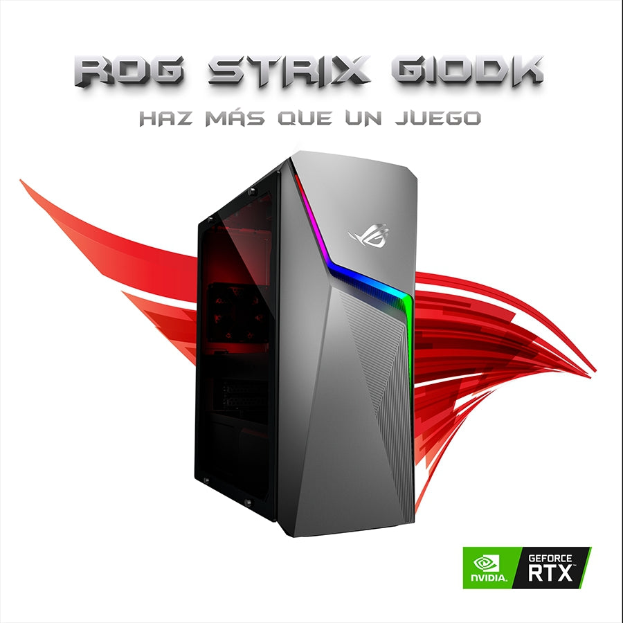 Desktop Asus Rog Strix G10Dk/Ryzen 5 5600G/16Gb/512Gb M.2 Ssd/Geforce Gtx 1660 Ti 6Gb/Rj45/Wi Fi 6/Sin Monitor/Teclado-Mouse/Gris/Chipset Amd B550/500W 80+/Win 11 Home/1 Año Garantia/G10Dk-R516G512-H