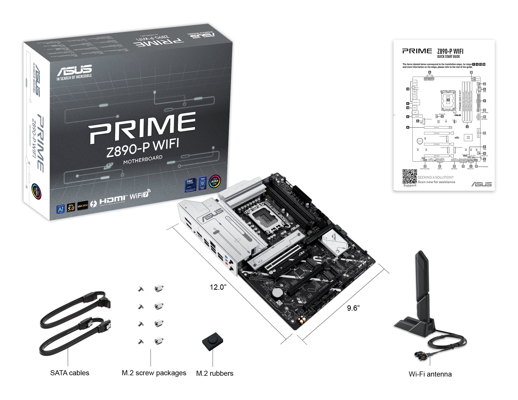 Tarjeta Madre Asus Prime Z890-P Wifi Lga 1851 Ddr5/Dp/Hdmi/Atx