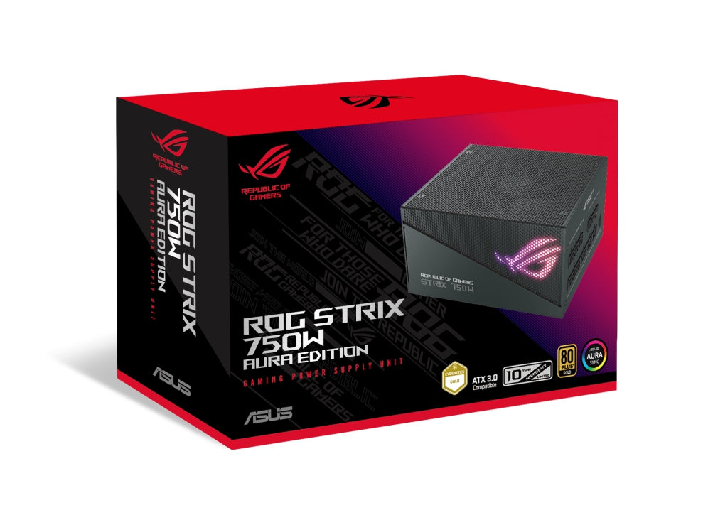 Fuente De Poder Asus Rog-Trix-750-Aura-Gaming Strix 750W Gold Edition 80 Plus 20+4 Pin Atx 135Mm