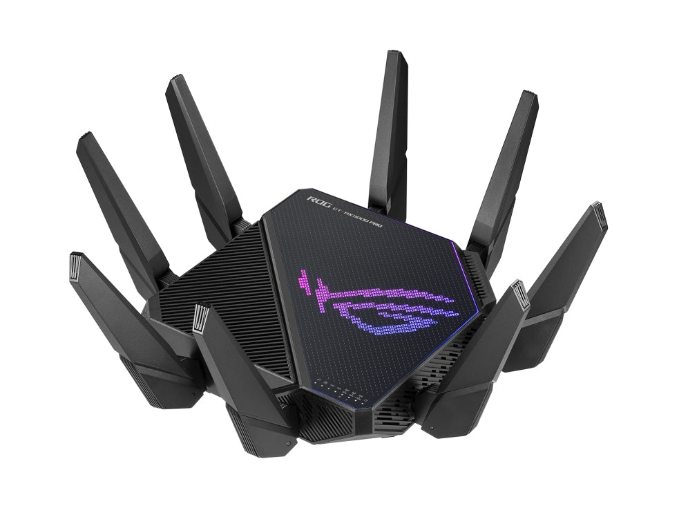 Router Gamer Asus Ax11000 Pro/1148-4804Mbps/2.4 Y 2X 5Ghz/4X Lan Gbe/Mu-Mimo/2X Usb/8X Antenas Ext/Control Parental/Vpn/Aimesh/Wtfast/Wifi 6/Rgb