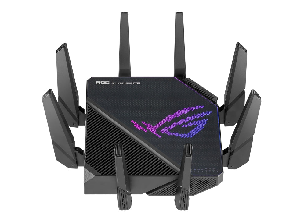 Router Gamer Asus Ax11000 Pro/1148-4804Mbps/2.4 Y 2X 5Ghz/4X Lan Gbe/Mu-Mimo/2X Usb/8X Antenas Ext/Control Parental/Vpn/Aimesh/Wtfast/Wifi 6/Rgb