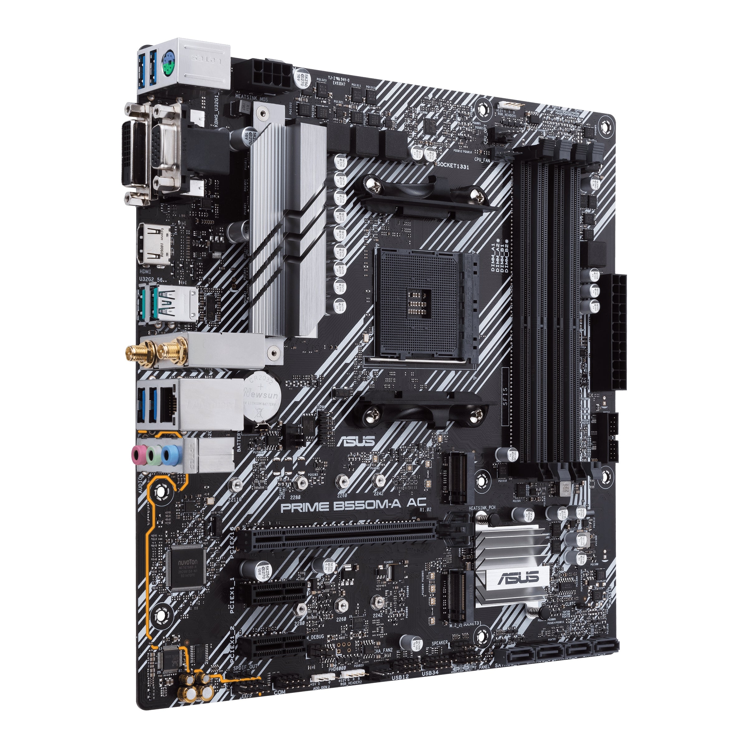 Mb Asus B550 Amd S-Am4 3A Gen/4X Ddr4 2666/Hdmi/Dvi/D-Sub/M.2/6X Usb 3.2/Wifi/Bluetooth/Micro Atx/Gama Media/Rgb