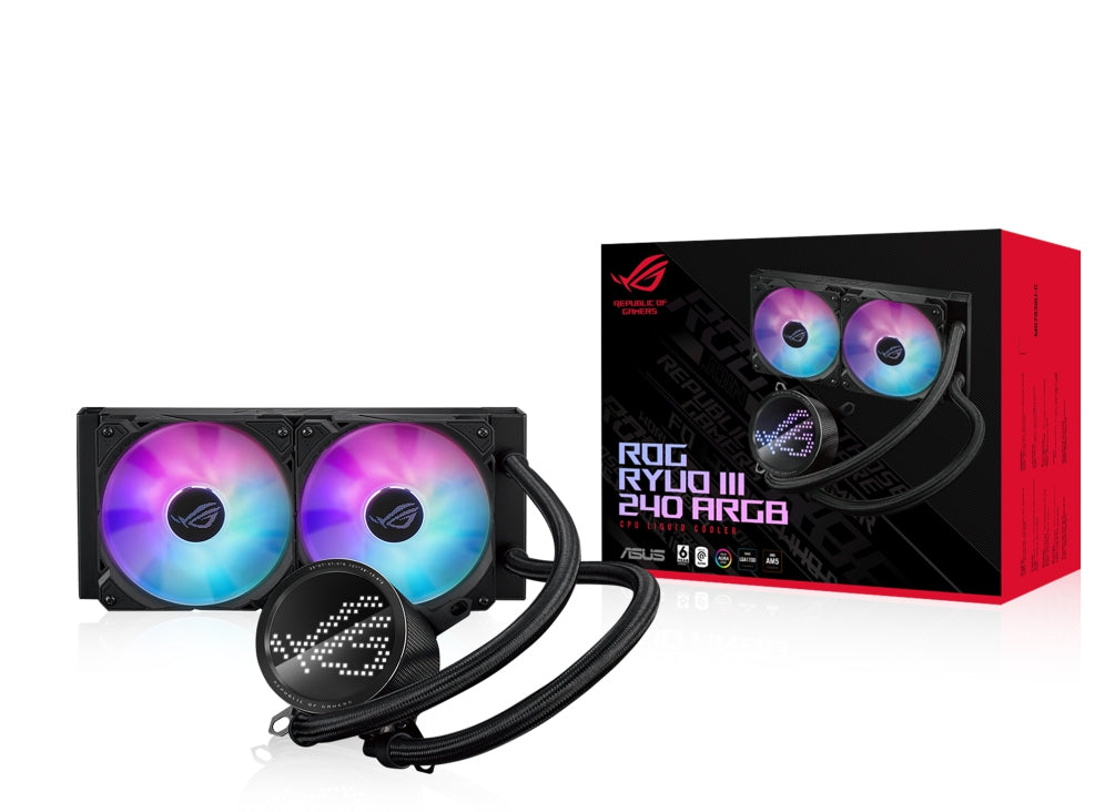 Disipador Con Enfriamiento Liquido Asus Rog Ryuo Iii/240Mm/S-1700 1200/Am5 Am4/Pantalla Led Anime Matrix/Argb