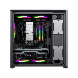 Gabinete Gamer Balam Rush Eris Specialgm985 / Media Torre / Atx, Micro Atx, Mini Itx / Iluminacion Led / Panel Cristal Templado, Metal / Negro - Gris / Br-935654