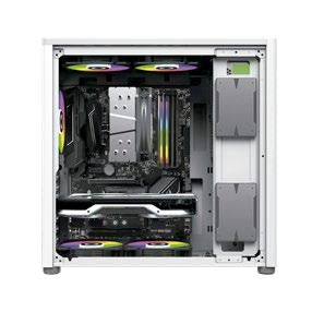 Gabinete Gamer Balam Rush Eris Frost Gm985/ Media Torre / Atx, Micro Atx, Mini Itx / Iluminacion Led / Panel Cristal Templado, Metal / Blanco  / Br-935678