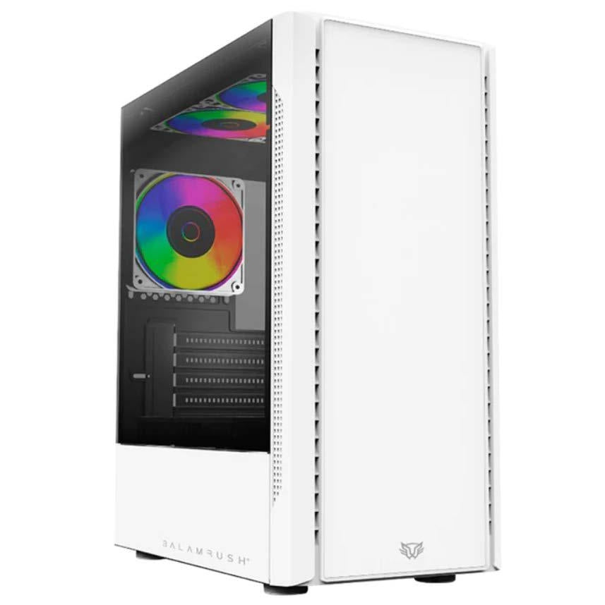 Gabinete Gamer Balam Rush Nyx Gi730 / Mini Torre / Micro Atx - Mini Itx / 3 Ventiladores Rgb Incluidos / Bahia Para Hdd - Ssd / Panel Lateral De Cristal Templado / Blanco / Br-936101