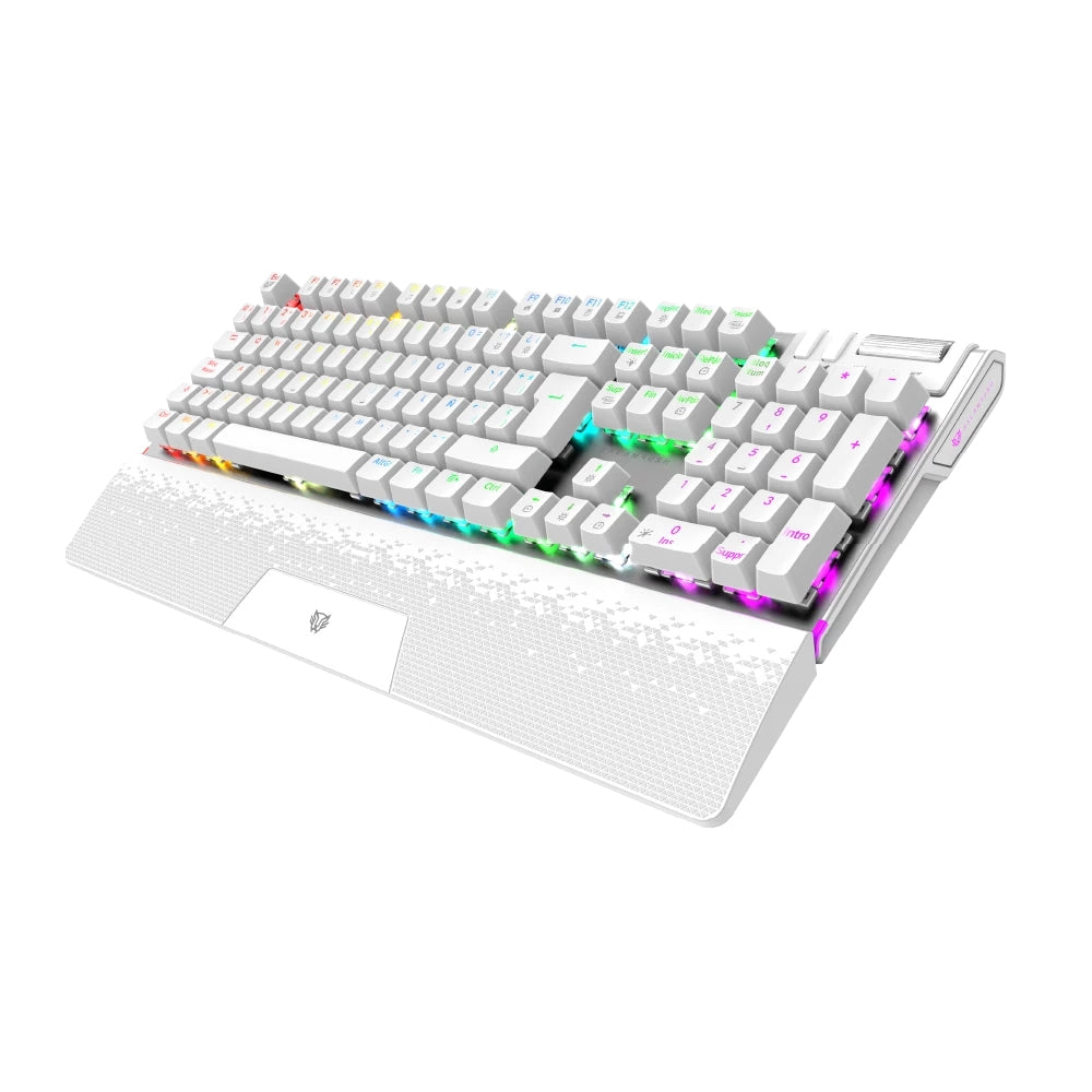 Teclado Gamer Balam Rush Legend Series Dominate Expert Gk979 / Alambrico Usb 3.0 - Tipo C / Multimedia / Rgb /105 Teclas / Español / Ergonomico / Blanco / Br-9367981