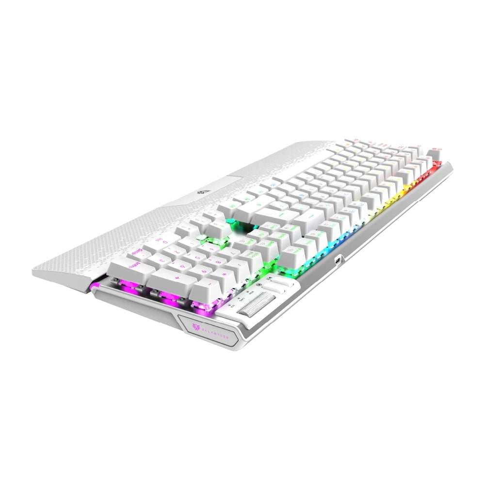 Teclado Gamer Balam Rush Legend Series Dominate Expert Gk979 / Alambrico Usb 3.0 - Tipo C / Multimedia / Rgb /105 Teclas / Español / Ergonomico / Blanco / Br-9367981