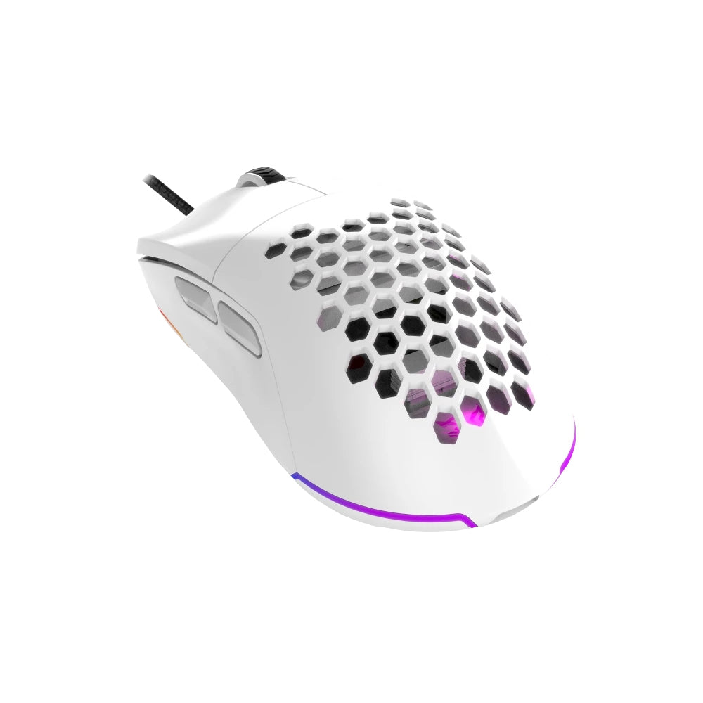 Mouse Gamer Balam Rush Speedr Evo Mg939 / Alambrico Usb / Desplazamiento Ultra Speed / 6 Botones + Scroll / Optico / 12800 Dpi Ajustables / Rgb / Caratulas Intercambiables / Blanco / Br-936897