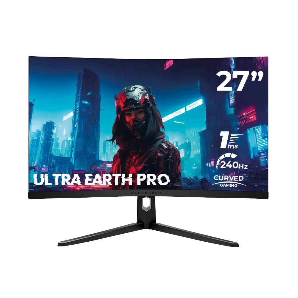 Monitor Gamer Balam Rush Ultra Earth Pro Mgp27C / 27 Pul / Curvo / 240 Hz / Full Hd / 1 Ms / Joystick De Navegacion / Dp, Hdmi, Audio Out, Dc / Vesa / 3 Años De Garantia / Negro / Br-938631