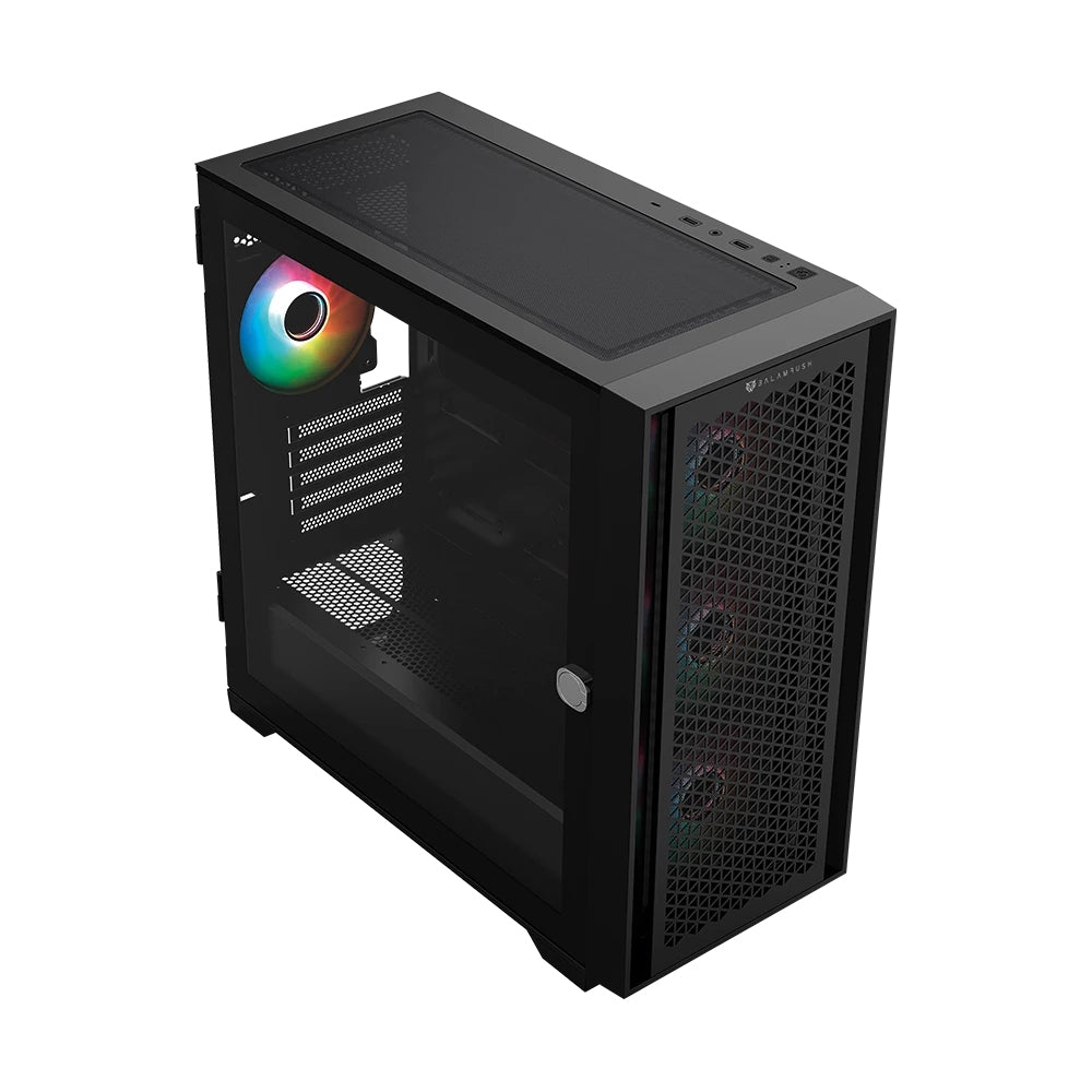 Gabinete Gamer Balam Rush Carbono Twin Mate 8000 / Mini Torre / Micro Atx, Mini Itx / Panel Intercambiable Malla -Cristal Templado / Soporte Enfriamiento Liquido / Ventilador Argb / Negro / Br-938778