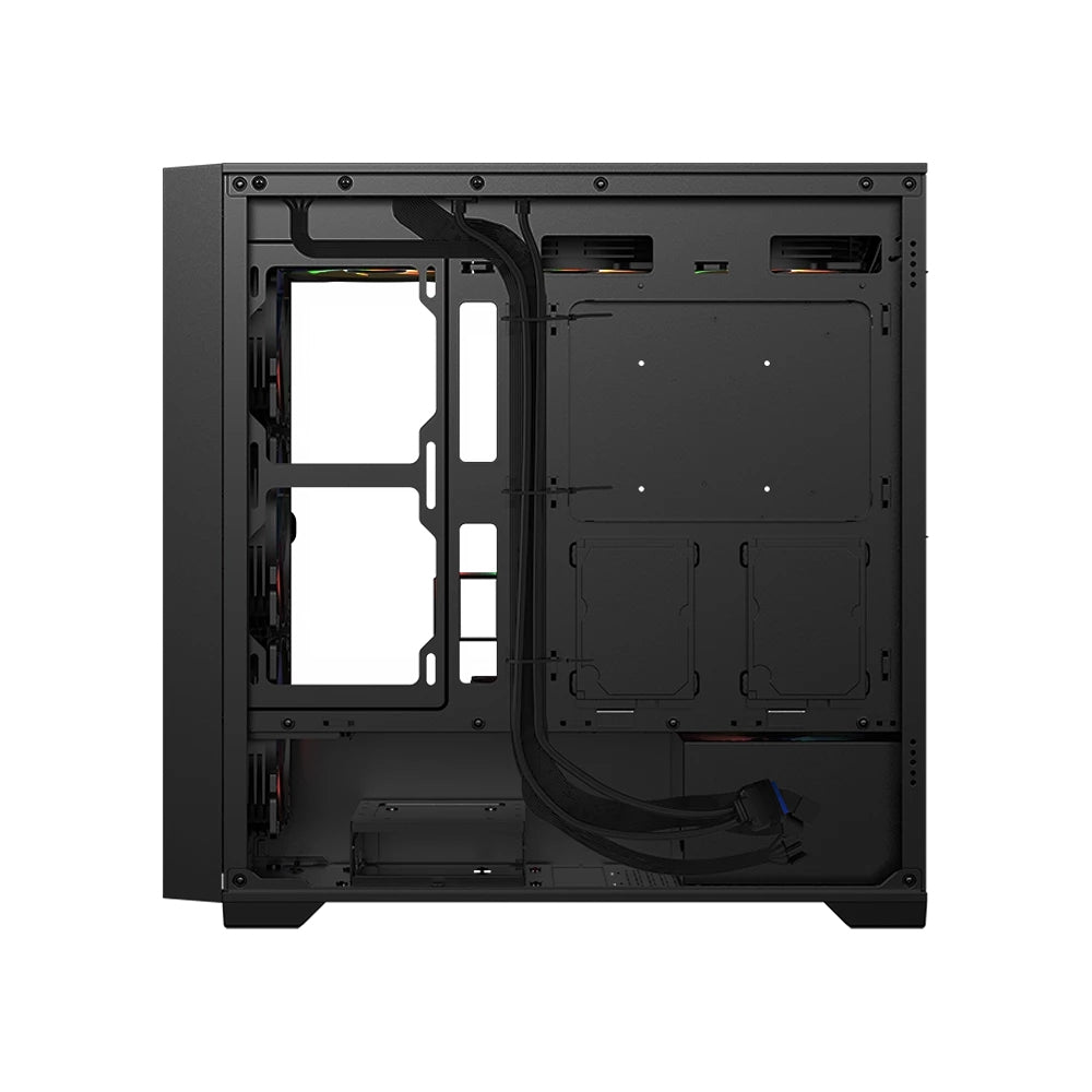 Gabinete Gamer Balam Rush Carbono Twin Mate 8000 / Mini Torre / Micro Atx, Mini Itx / Panel Intercambiable Malla -Cristal Templado / Soporte Enfriamiento Liquido / Ventilador Argb / Negro / Br-938778