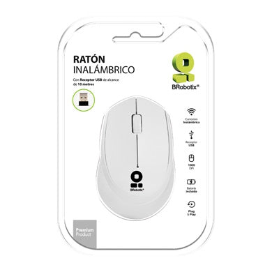 Mouse Brobotix 6000809 Inalámbrico 1000 Dpi Óptico Blanco