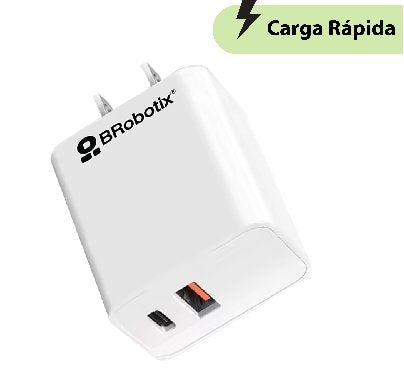 Cargador 38W Carga Rpida Dual V3.0 Usb-A Y Usb-Tipo C Blanco