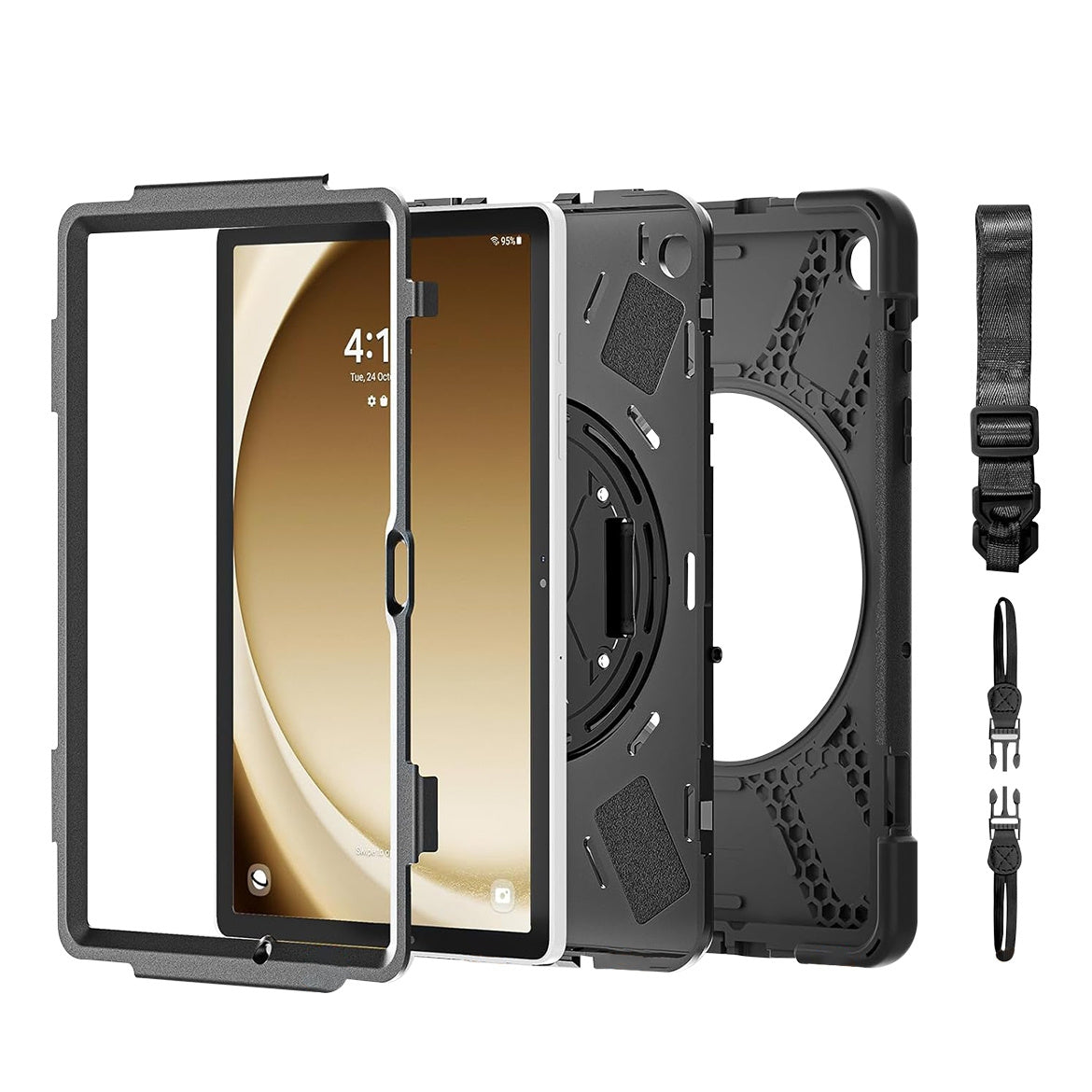 Funda De Uso Rudo Brobotix 6006580 Protector C/Correa Giro 360º P/Samsung Galaxy A9+ 11.0 C/Mica X210/216/218