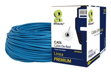 Bobina Cat6 Para Interiores Cca Utp Azul 100 Metros