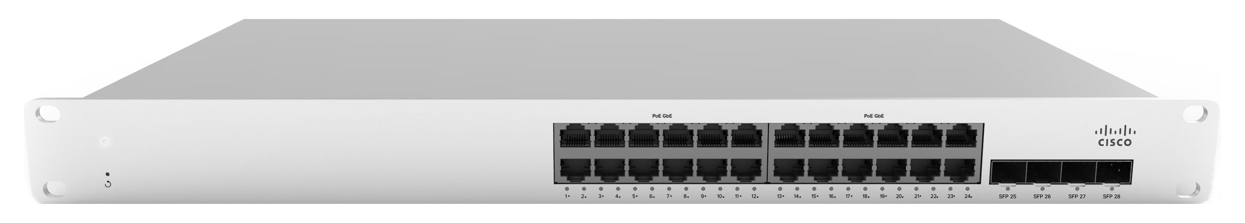 Switch 24 Puertos Poe Cisco Meraki 24 X 10/100/1000Base-T Ethernet Rj45, 4 X 1Gbe Sfp Uplink, 2 X Stacking Ports(Uso De Licencia Obligatorio No Incluida)