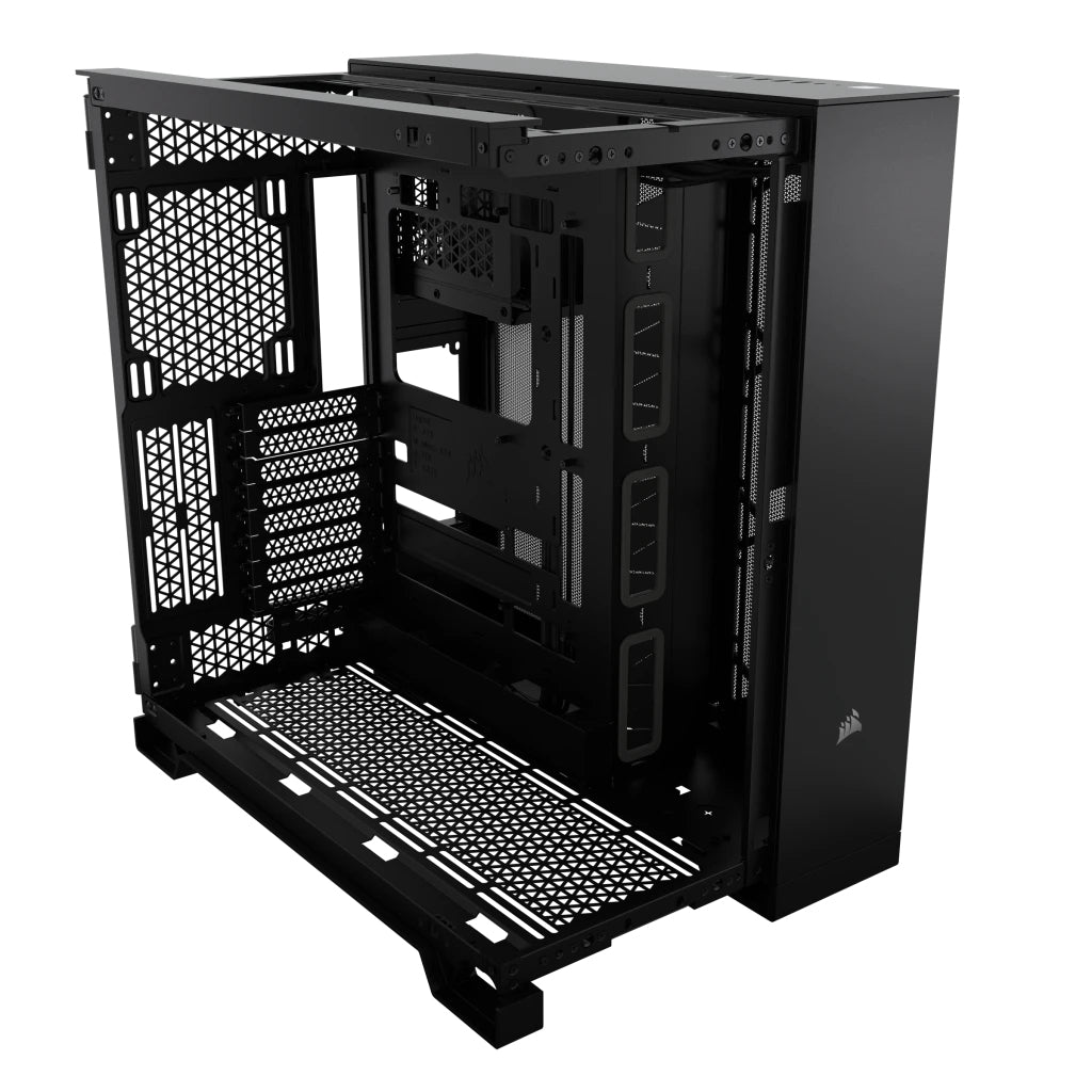 Gabinete Corsair Airflow 6500D/Negro/Semitorre/2 Camaras/Atx/Cristal Templado/Gamer (Cc-9011259-Ww)