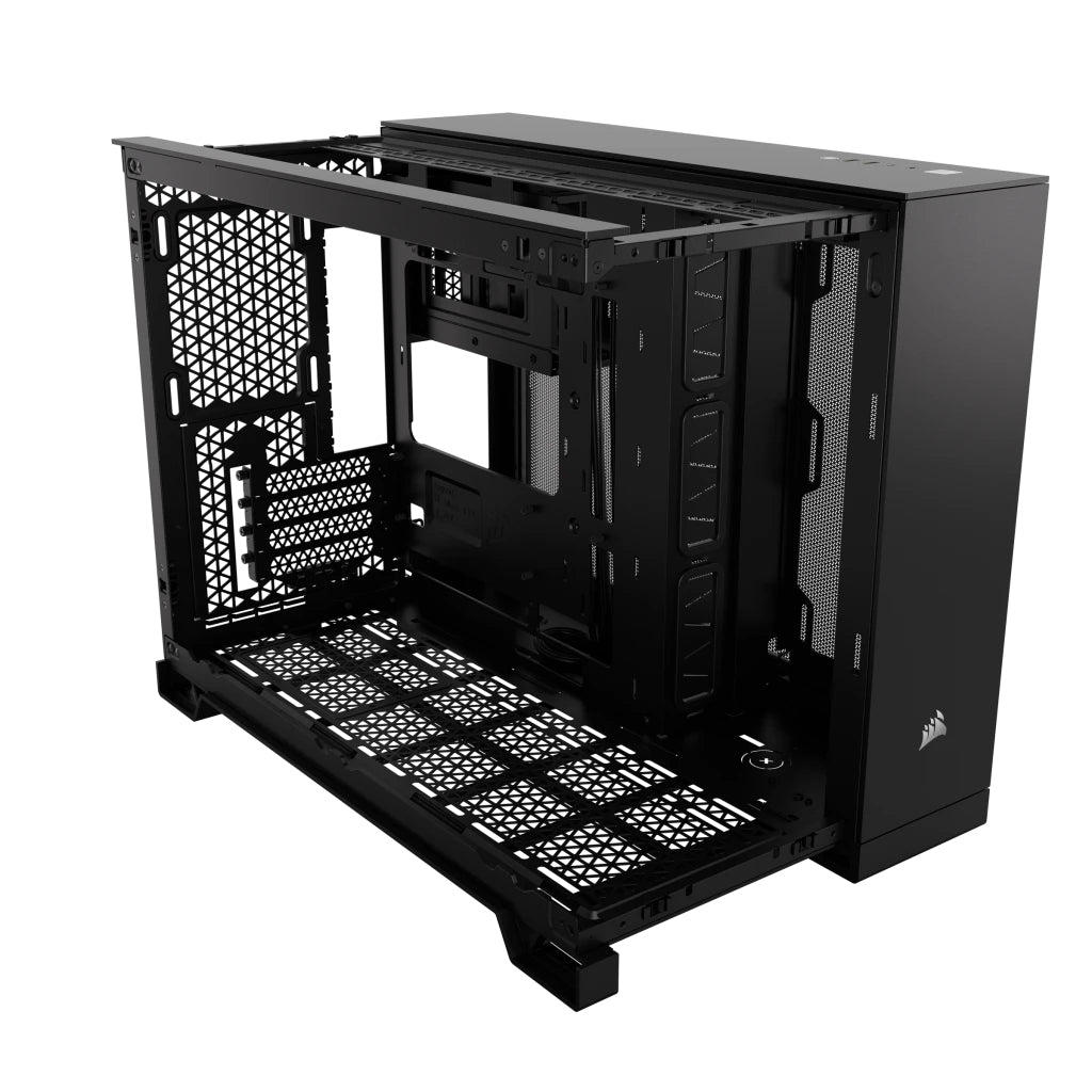 Gabinete Corsair Airflow 2500D/Negro/Semitorre/2 Camaras/Matx/Mitx/Cristal Templado/Gamer (Cc-9011263-Ww)