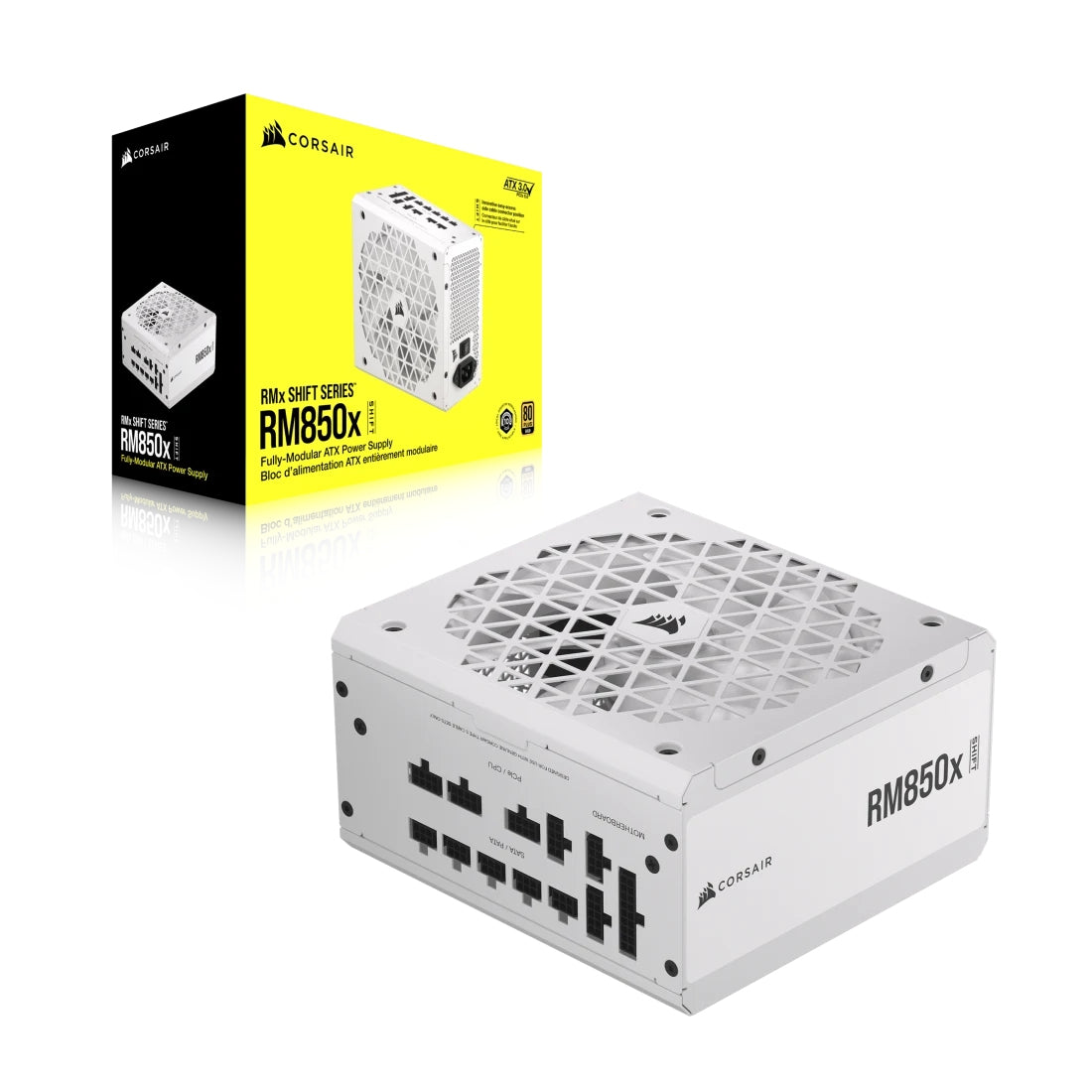 Fuente De Poder Corsair Rm850X Shift  / 850W / 80 Plus Gold/ Modular / Gamer - White (Cp-9020274-Na)