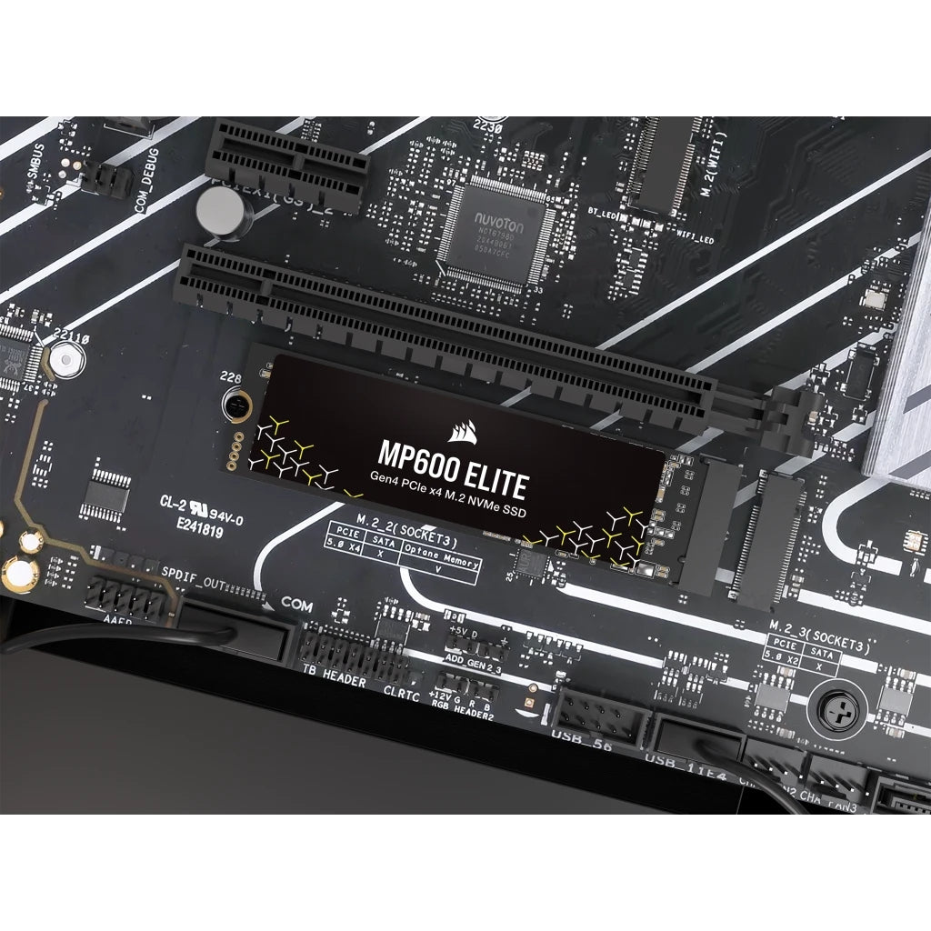 Unidad De Estado Solido Interno Corsair Mp600 Elite 1Tb M.2 2280  Nvme Pcie Gen 4 Lectura 7000Mb/S Escrit 6200Mb/S Sin Disipador  (Cssd-F1000Gbmp600Enh)