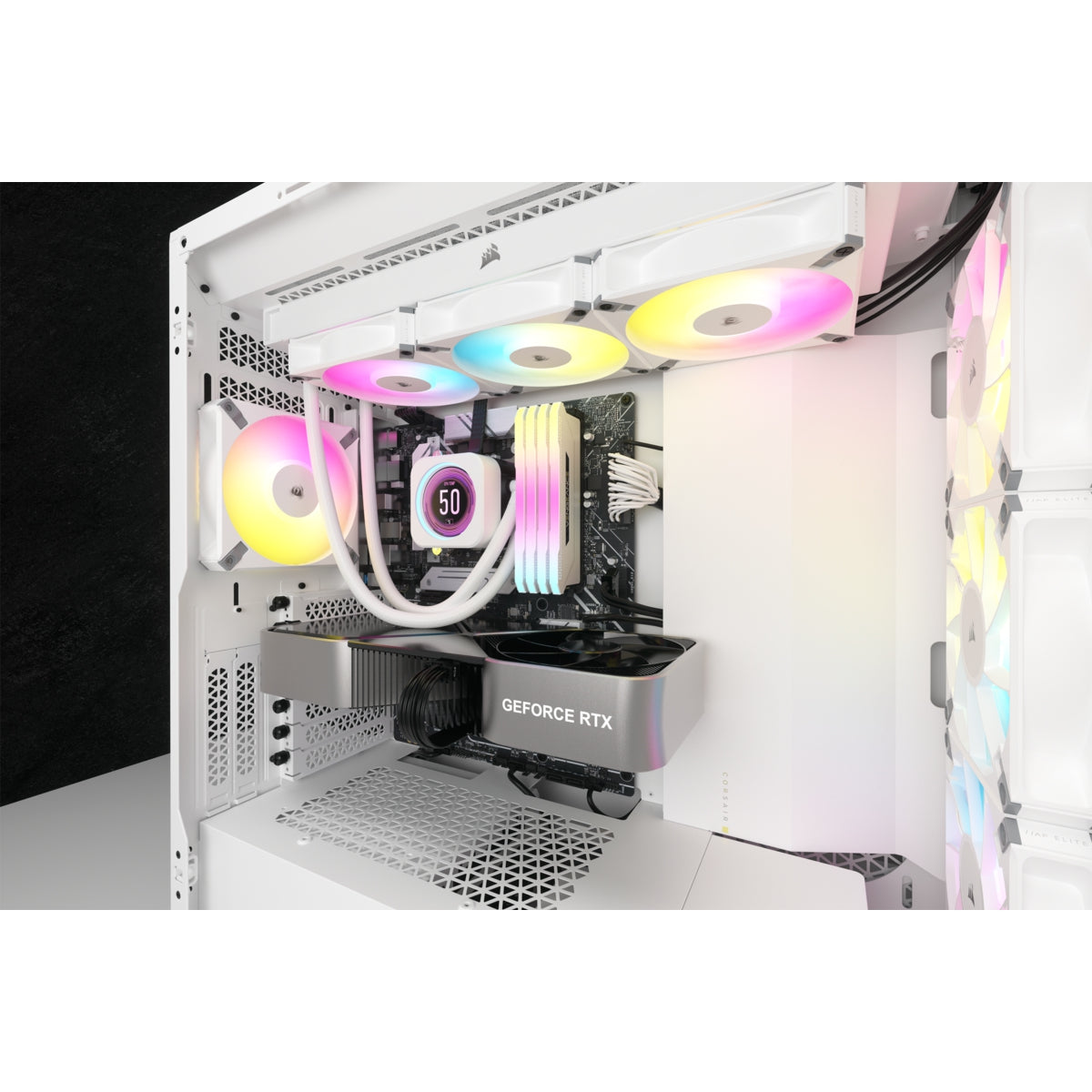 Disipador Con Enfriamiento Liquido Corsair Con Pantalla Icue H150I Elite Lcd Xt, Blanco/ 360 Mm/ S-1700 1200/ Am5 Am4 / Str5/ Str4 (Cw-9060077-Ww)